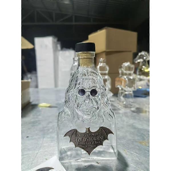 NY Ozzy Osbourne 'Back to the Beginning' Minnesflaska för Whiskey Heminredning Vinflaska Staty Samlarobjekt Hantverk A