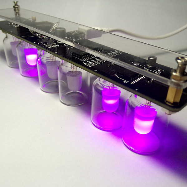 Imitera fullfärg RGB-glödrörsklocka present kreativ RGB-färgklockkit 51 SCM DIY elektroniskt kit färgglad ljusklocka