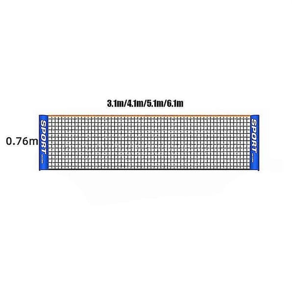 Bærbart foldbart enkelt 3m 4m 5m 6m tennisnet badmintonnet -HG(qb) 6.1M