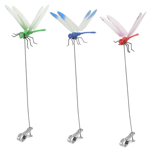 Pcs Fake Dragonfly Clips Clip on Dragonfly for Outdoor 3D Dragonfly Garden Decor