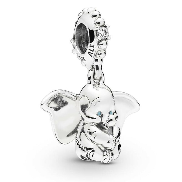 Ekte Pandora S925 Sterling Sølv Disney Dumbo Henge Charm for Menn og Kvinner