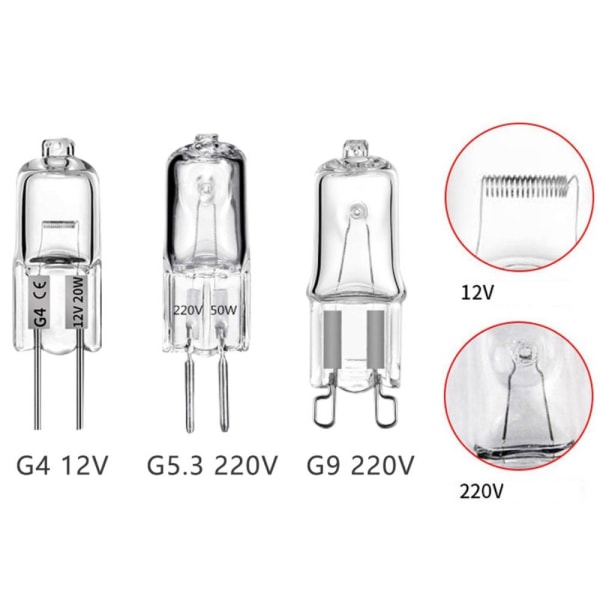 Halogenpæreperler G4 G5.3 Pære G9 220V 40W FROSTET G9 220V 40W Frosted G9 220V 40W Frosted