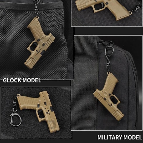 G45 nøglering Mini pistol form Taktisk nøglering Glock 45 model Plast nøglering Black