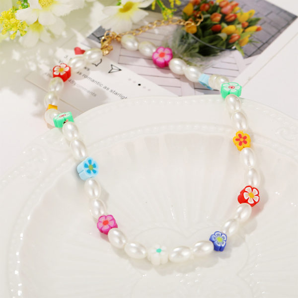 1/2/3/5 Pärlhalsband Pärlchoker Justerbar Kedja Boho Typ 2 Type 2 1 Pc