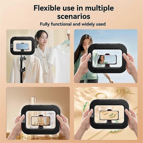 Genopladelig håndholdt LED-ringlampe til telefonfotografering skrivebordsstudie(h})