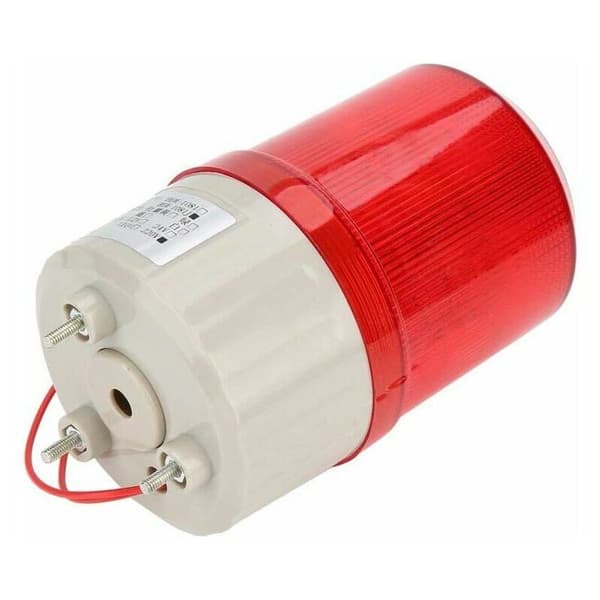 Roterende advarselslampe med LED-blitz 220V 2A Rød Nødsystem (8 8 15cm)
