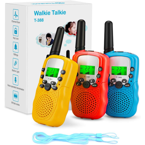 3-PACK Walkie Talkie Bärbar Barn Walkie Talkie