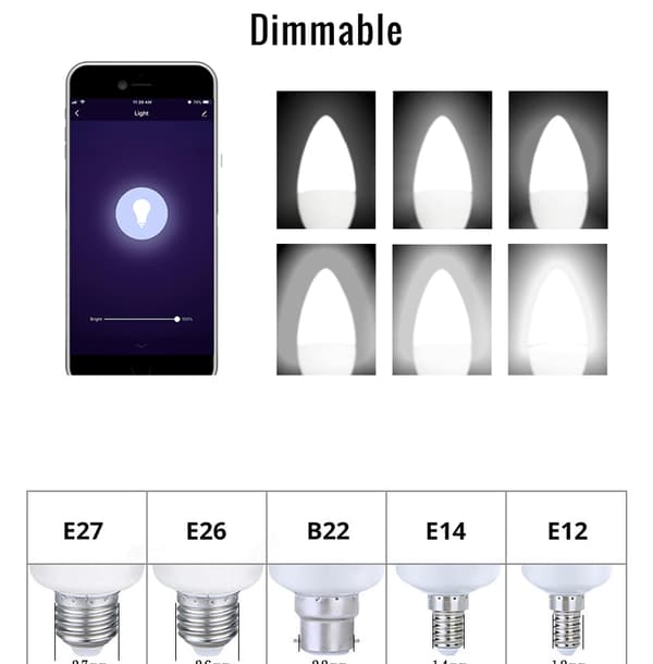 5W WiFi älykäs alexa äänikomento LED-lamppu E14