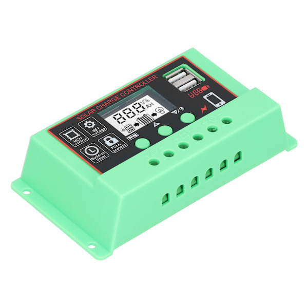 Solcelleladningsregulator 12V/24V Solcellecontroller LCD-skærm