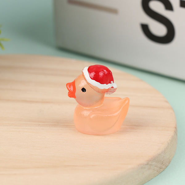 1 stk Mini Lysende Harpiks Ænder Gløder I Mørket Miniature Dekoration Orange