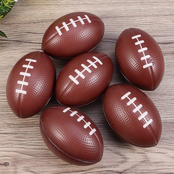 Fodbold Stressbold PU Skum Rugbybold Genvinder Langsomt Fodbold Super Bowl Fest Dekorationer 6 stk db[qb]
