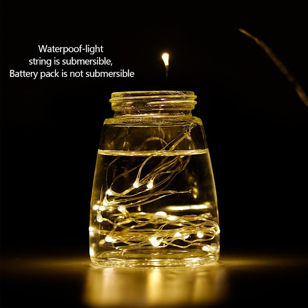 12-pack LED-ljusslingor med batteri, 20 LED-mikro stjärnformade lampor
