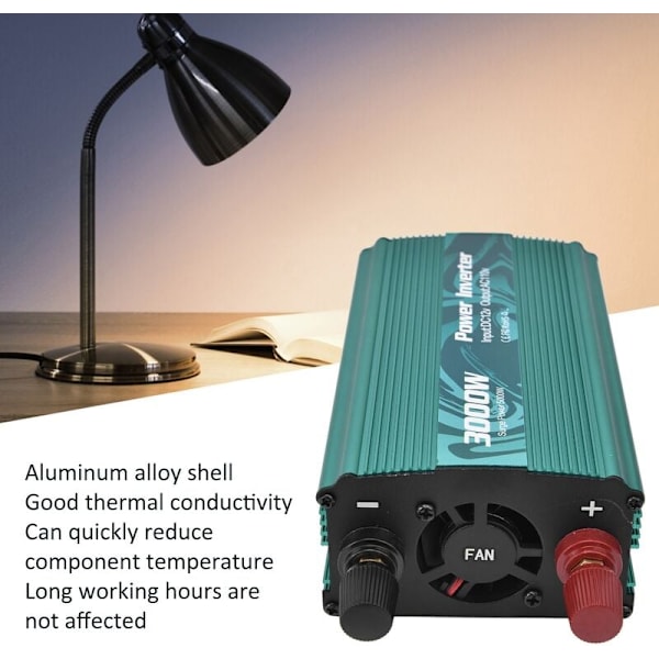 Aluminiumlegering DC til AC Konverter Intelligent Sinusbølge Inverter Reparation Power Invertere 300W 12V til 110V