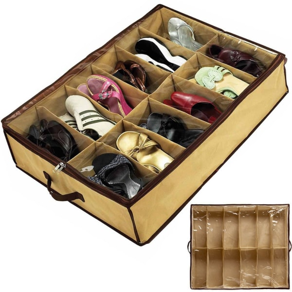 Skobox för 12 par skor Beige Beige
