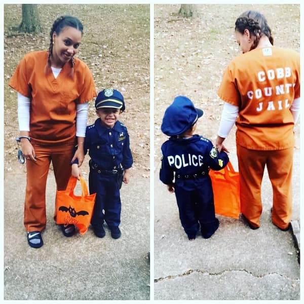 Politiuniformsæt til børn med tilbehør til Halloween-udklædning L