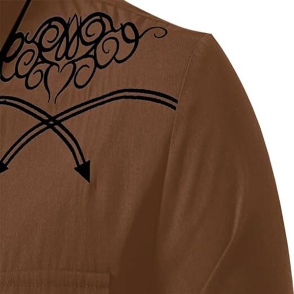 Western Cowboy-skjorte for menn, fasjonabel og slank design, Coffee1 Coffee1 L