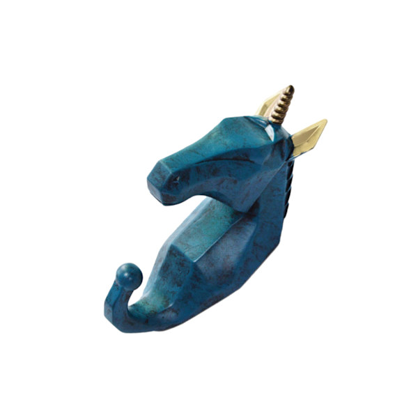 1/2/3/5 Robust og holdbar dyrehoved nøglekrog til enkel Retro blå (hest) Retro blue (horse) Set