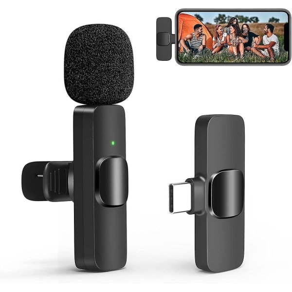 Trådlös Lavalier-mikrofonusb-c, Trådlös Lapel-mikrofon för Android för Tiktok, Youtube, Vlog