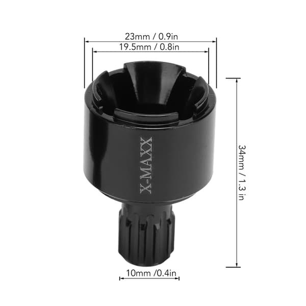 2 stk. RC forreste og bageste drivkopper sorte nemme udskiftelige RC ståldrivkopper til TRAXXAS X MAXX 1/5 klatrebil