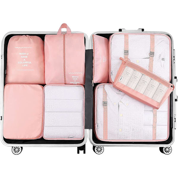 Resväska Organizer, Resväskor Förvaringsväskor, Packkuber, Gåvor Pink