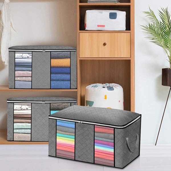 Dobbelt Vis Quilt Opbevaringspose Organizer-Grå