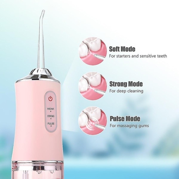 Oral irrigator USB oppladbar vanntråd bærbar tann vannspray 220ml vanntank tenner rengjøring irrigador bucal Ipx7