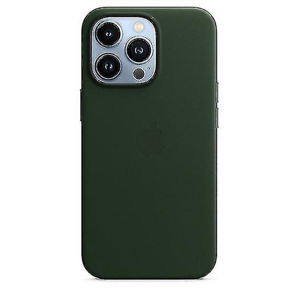 Læder Telefon Cover til Iphone 13 Pro Læder Cover med Magsafe [qb] Sequoia Green