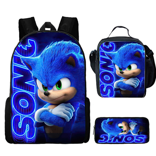 Anime Sonic Pen Bag Student Frokostpose Tegneserie Børn Rygsæk Sonic Sonic backpack