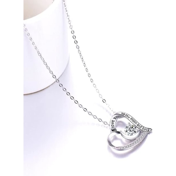 Smycken till mors dag Jag älskar dig till månen och tillbaka Halsband Wo