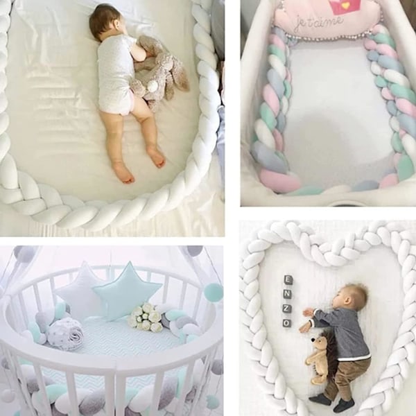 Spjälsängsskydd, Nyfödd Baby Bomulls Kudde, Perfekt Resesäng, Baby Lovely Sammet Kudde, Beige, 2M