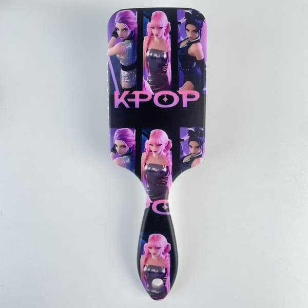 K-Pop Print Luftpute Hårbørste, Hodebunnsmassasje Flokeløsende Kam for Hårstyling A