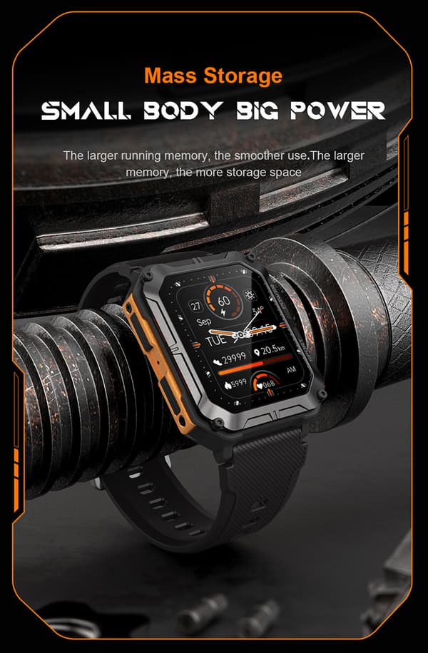Ny C20pro Bluetooth-samtale Smart Watch Utendørs Tre Bevis Sports