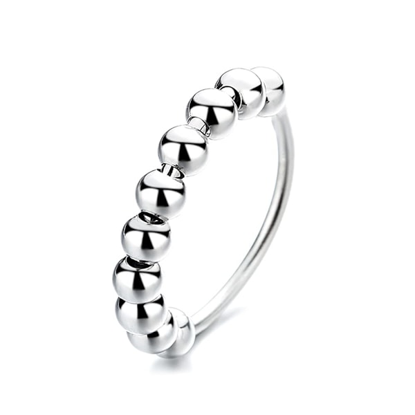 Antistressring med 10 roterbare perler kobber platinafarget 18.