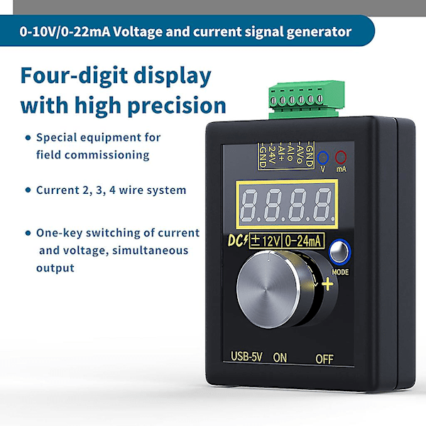 0-10v 0-20ma Signalgenerator Uppladdningsbar Analog Justerbar Volym