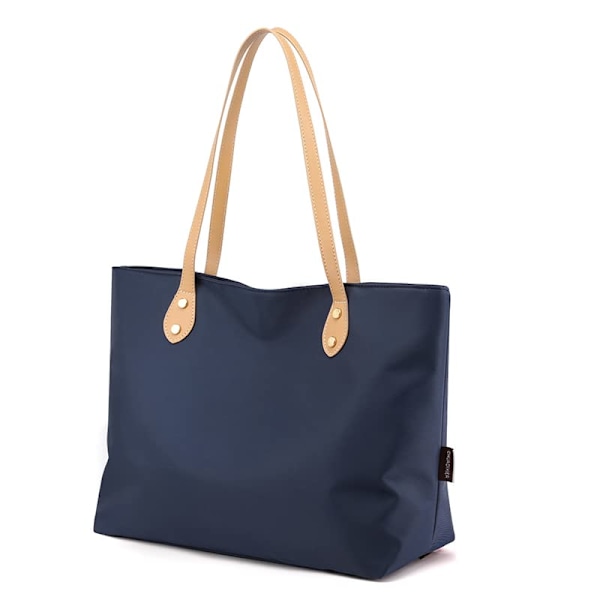 Stor toteveske for kvinner med glidelås, vanntett nylon strandveske, handlepose for damer, jenter, skolearbeid, daglig bruk