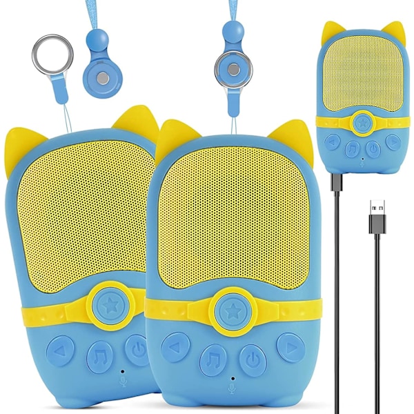 Walkie talkies for barn - Gjenladbar 2-pakning, leker for 3 4 5 ,