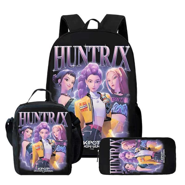 K-Pop Demon Hunters Anime Ryggsäck Söt Tecknad Väska för Studenter