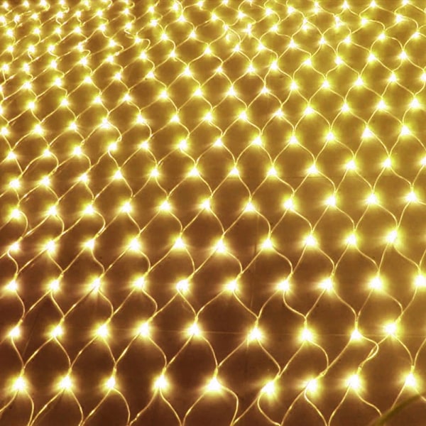 120-672 LED Net Mesh Fairy String Lights Udendørs Juledekoration 8 Tilstande Vandafvisende Bryllupsfest Lys EU/UK/ Warm White