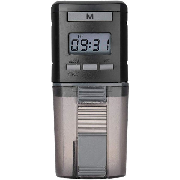 Akvariefiskefoderautomat med timer 0,175L kapacitet til pilleflager Foderplast