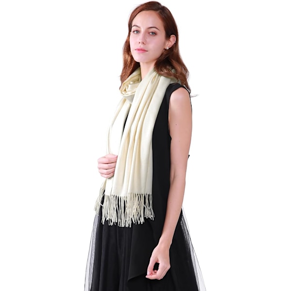 Naisten Huivi, Pashmina-Huivit, Hää- ja Iltapukuhuivit, Yksivärinen, Beige
