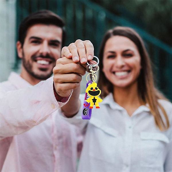 Smiling Critters CatNap DogDay Figurer PVC Tasker Hængende Vedhæng Nøgleringe Nøgleringe Fødselsdag Julegaver Yellow