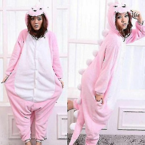 Halloween Unisex Onesie Kigurumi Maskeraddräkt Hoodies Pyjamas Sovkläder-9-1 - Perfet Rosa Dinosaurie Pink Dinosaur L for 170-180cm