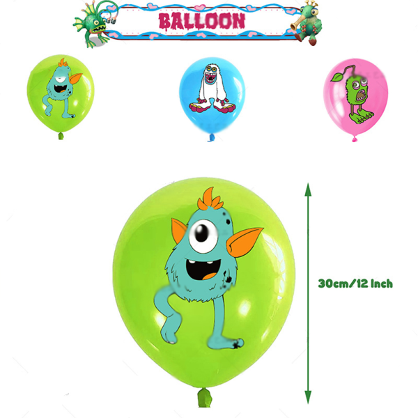 My Singing Monsters Födelsedagsfest Dekoration Ballonger Banner Set