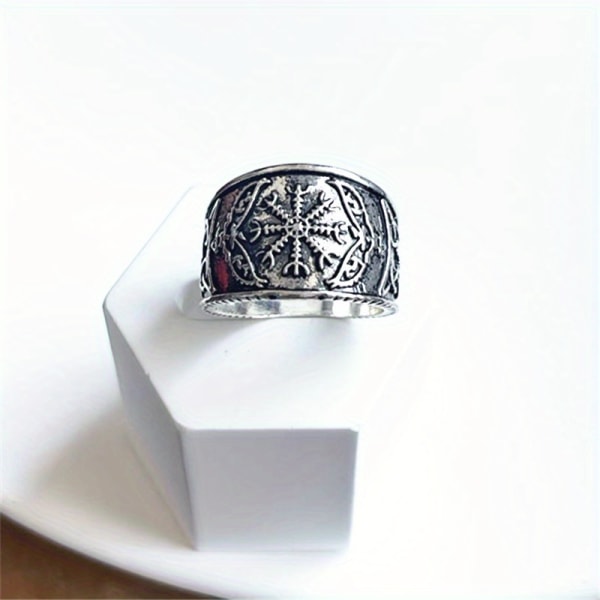 1 st Män Nordic Mythology Rune Symbol Ring, Vintage Compass Ring 9