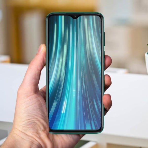 Xiaomi Redmi Note 8 Pro Hærdet Glas 9H Skærmbeskytter - Transparent Sort Kontur Sort