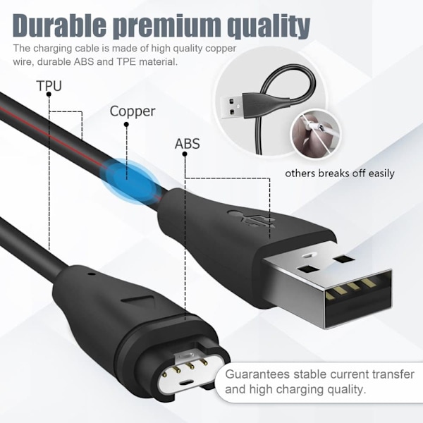 Lader for Garmin-klokker - Universal hurtiglader Garmin fenix5 charging cable