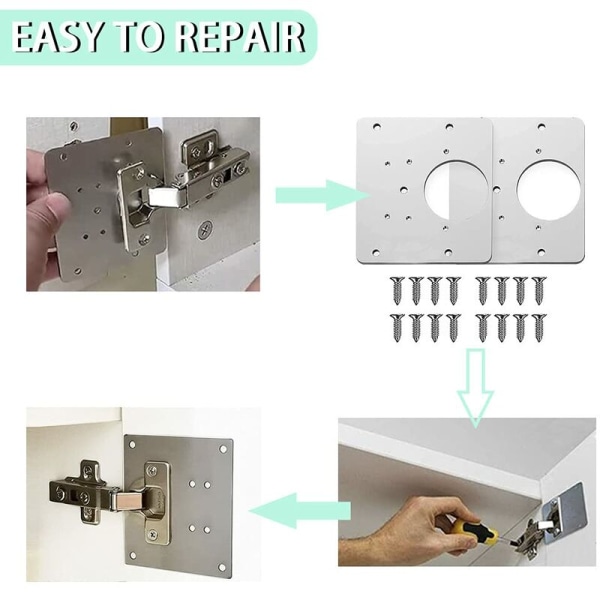 Pcs skap hengsel reparasjonsbraketter hengsel reparasjonsplate med 48 skruer møbel hengsel reparasjonssett