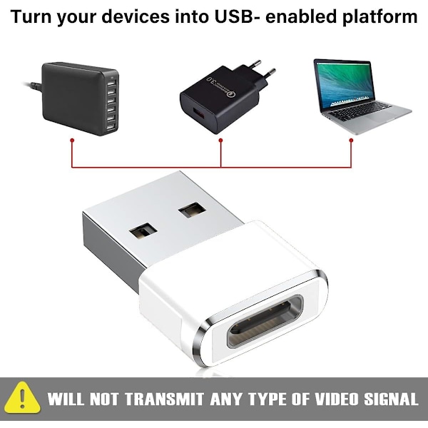 USB-C-sovitin 2-pakkaus, tyyppi C naaras USB A uros muuntaja laturi Apple Watch Series 7 8, iPhone 11 12 13 14 15 Pro Max