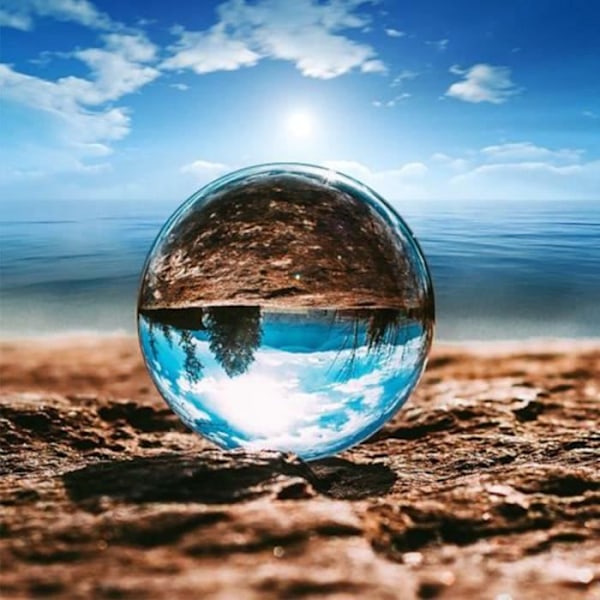 Krystallkule - Ball for fotografi - K9 Glass - Diameter 80mm - Lysfarge