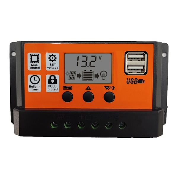 Solcellsladdningsregulator 12V 24V 30A LED-display Strömladdningsurladdningsregulator